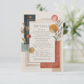 Wüstenmoderne Terrakotta Geometrisch Begleitkarte (Stehend Vorderseite)