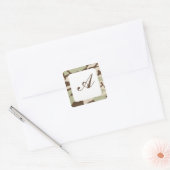Wüstenmonogramm der Camouflage Quadratischer Aufkleber (Umschlag)