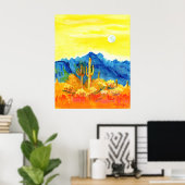Wüstenmoonrise Poster (Heimbüro)