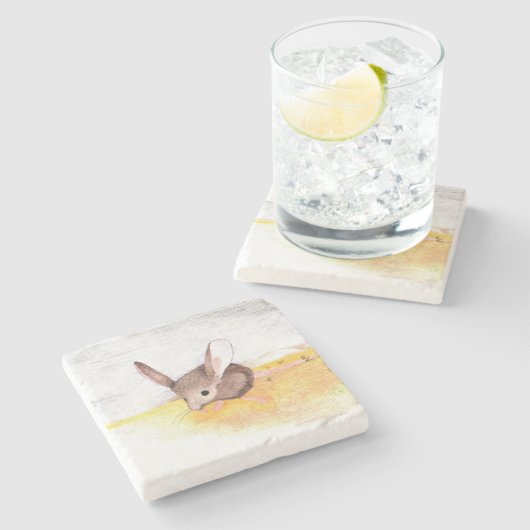 Wüstenmouse Steinuntersetzer (Seitenansicht)