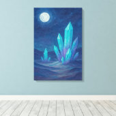 Wüstennacht mit Kristallen Leinwanddruck (Insitu (Holzboden))