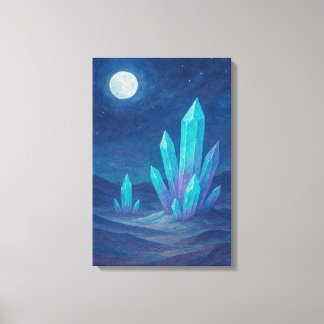 Wüstennacht mit Kristallen Leinwanddruck