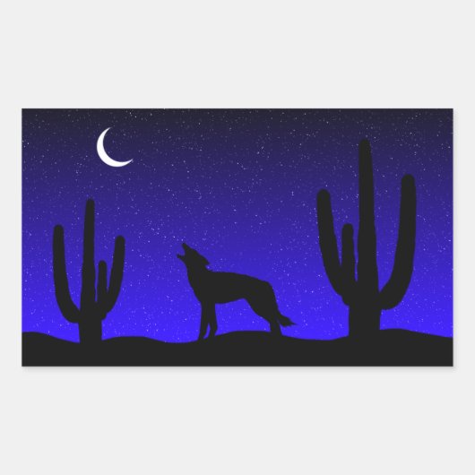 Wüstennacht Rechteckiger Aufkleber (Vorderseite)
