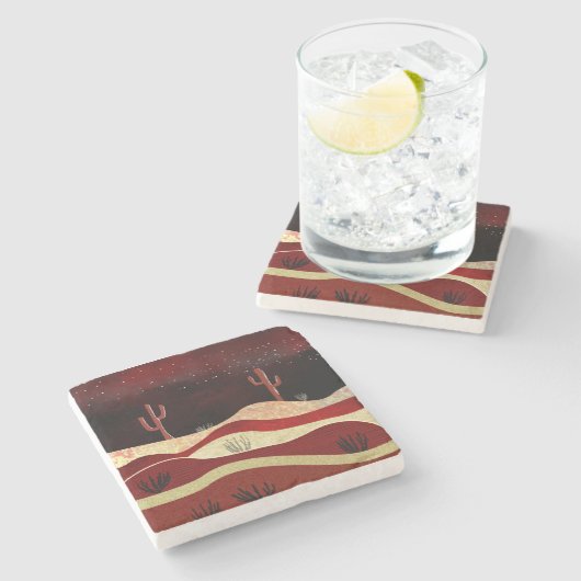 Wüstennacht Steinuntersetzer (Seitenansicht)