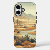 Wüstennatur mit Fluss und Kaktus Case-Mate iPhone Hülle (Rückseite)