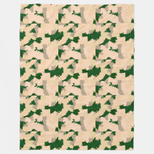 Wüstenoase-Camouflage Fleecedecke