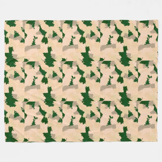 Wüstenoase-Camouflage Fleecedecke (Vorderseite (Horizontal))