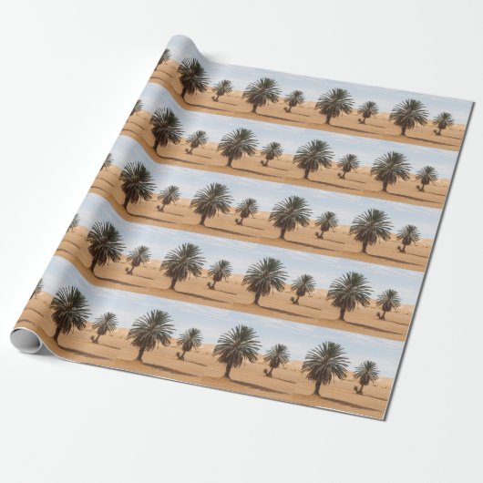 Wüstenoase: Sahara Palms Landschaft. Geschenkpapier (Ungerollt)