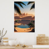 Wüstenoase und See Poster (Küche)