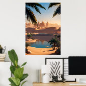 Wüstenoase und See Poster (Heimbüro)