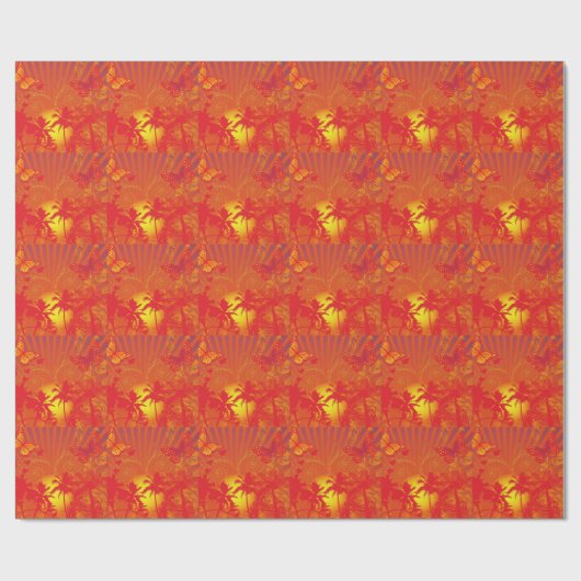 Wüstenpalme Trees Sunset Geschenkpapier (Flach)