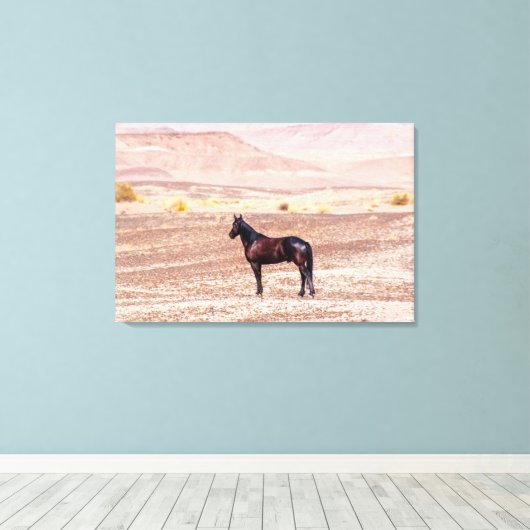 Wüstenpferd P8664 Leinwanddruck (Insitu (Holzboden))