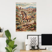 Wüstenpferd Südwestposter Poster (Heimbüro)