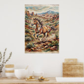 Wüstenpferd Südwestposter Poster (Küche)
