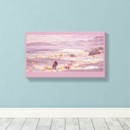 Wüstenpferde P8639 Leinwanddruck (Insitu (Holzboden))