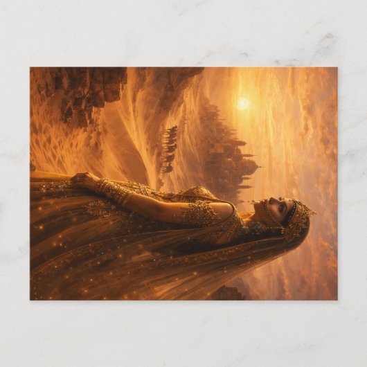 Wüstenprinzessin im Abendrot Postkarte (Vorderseite)