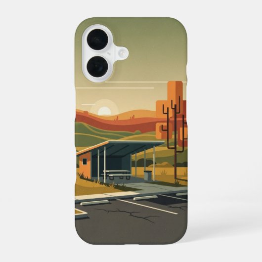 Wüstenraststätte iPhone 16 Hülle (Rückseite)