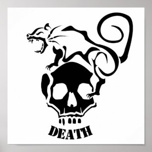 Wüstenrat auf dem bösen Schädel Poster