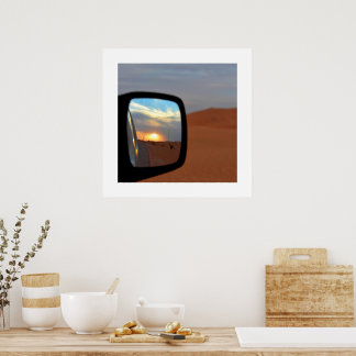 Wüstenreflexionen bei Sonnenuntergang Poster