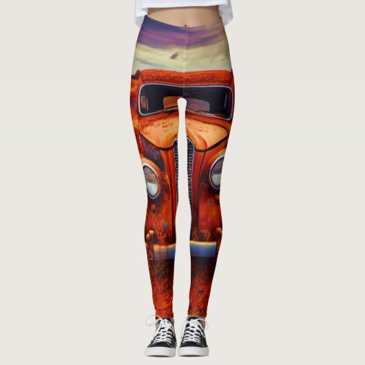 Wüstenregen: Vintage Car vergessen Leggings (Vorderseite)