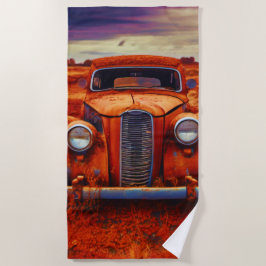 Wüstenregen: Vintage Car vergessen Strandtuch