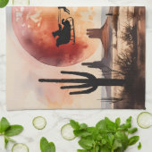 Wüstenreise des Weihnachtsmanns - Western Weihnach Geschirrtuch (Gefaltet)