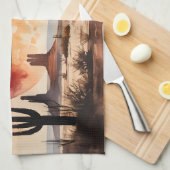 Wüstenreise des Weihnachtsmanns - Western Weihnach Geschirrtuch (Viertel Falte)