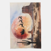 Wüstenreise des Weihnachtsmanns - Western Weihnach Geschirrtuch (Vertikal)