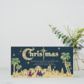 Wüstenreisende Weihnachtsgrußkarte Feiertagskarte (Stehend Vorderseite)