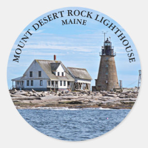 Wüstenrock-Leuchtturm, Maine Round Stickers