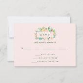 Wüstenrosa Sukkulente Hochzeit RSVP (Vorderseite)
