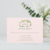 Wüstenrosa Sukkulente Hochzeit RSVP (Stehend Vorderseite)