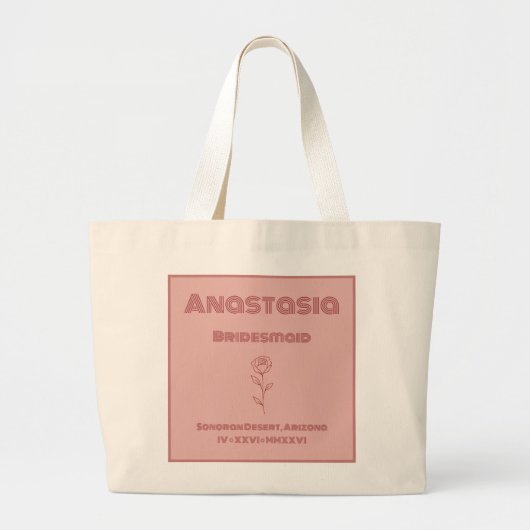 Wüstenrose-Brautjungfern-Tasche – Boho Jumbo Stoffbeutel (Vorne)