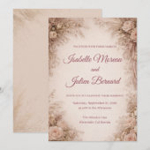 Wüstenrose – Dune & Bloom Hochzeit Einladung (Vorne/Hinten)