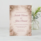 Wüstenrose – Dune & Bloom Hochzeit Einladung (Stehend Vorderseite)