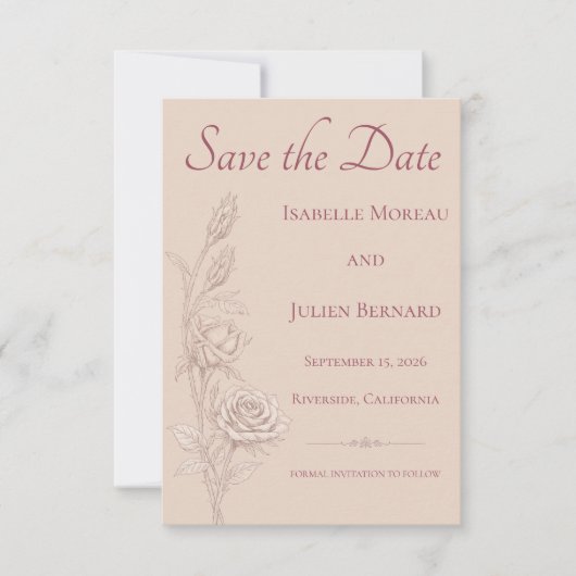 Wüstenrose – Düne & Blütenhochzeit Save The Date (Vorderseite)