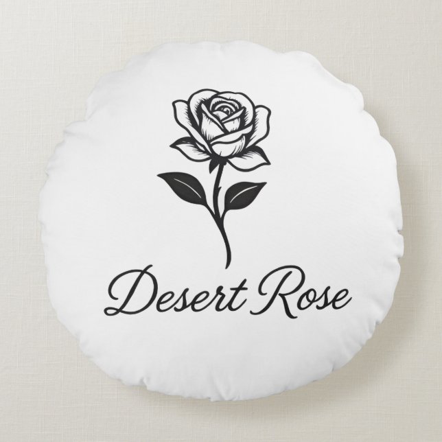 Wüstenrose Rundes Kissen (Vorderseite)