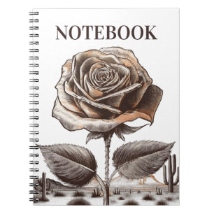 Wüstenrose, Vintage Botanische Blume Notizblock