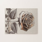 Wüstenrose, Vintage Botanische Blume Puzzle (Horizontal)