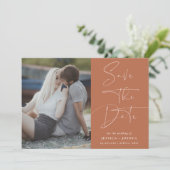 Wüstenrost Modernes Foto Save the Date Einladung (Stehend Vorderseite)