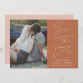 Wüstenrost Modernes Foto Save the Date Einladung (Vorne/Hinten)