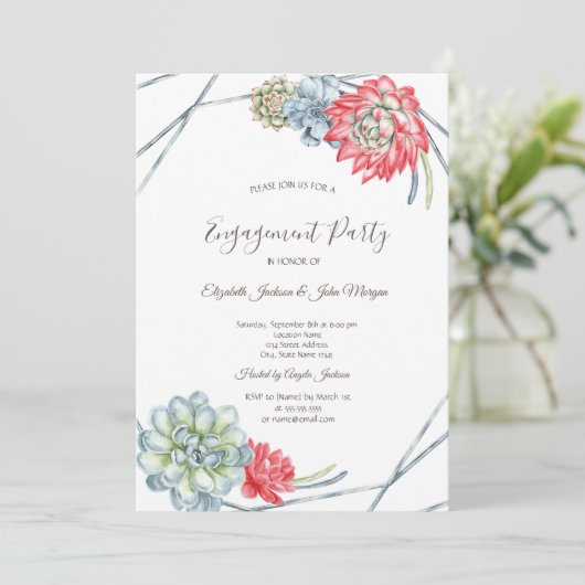 Wüstenrote Sukkulturen Einladung (Stehend Vorderseite)