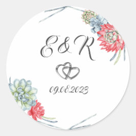 Wüstenrote Sukkulturen Runder Aufkleber