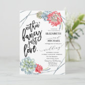 Wüstenroter Kaktus Polka Dots Einladung (Stehend Vorderseite)