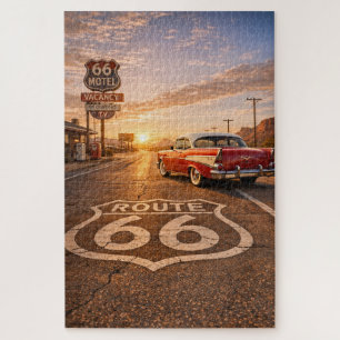 Wüstenroute Sonnenuntergang Autobahn Route 66 Schi Puzzle