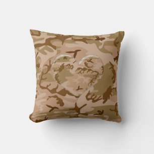 Wüstensand-Camouflage-Kissen mit Camouflaged Heart Kissen