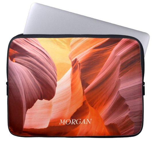 Wüstenslot Canyon oder Ihr Foto, Weißname Laptopschutzhülle (Vorderseite)