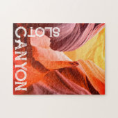 Wüstenslot Canyon Weißer Text oder Ihr Foto & Text Puzzle (Horizontal)