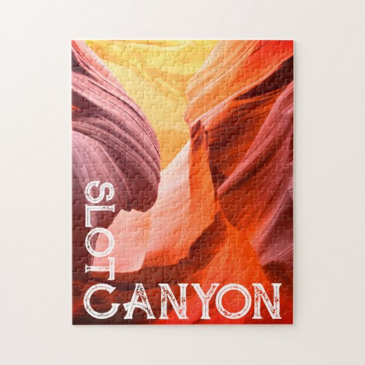 Wüstenslot Canyon Weißer Text oder Ihr Foto & Text Puzzle (Vertikal)