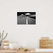 Wüstenstraße in Schwarz und Weiß Poster (Küche)
